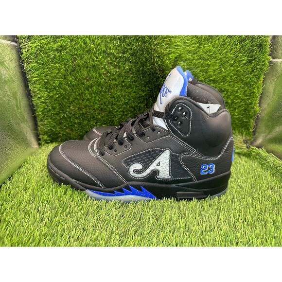 Awake NY x Air Jordan 5 Retro DV4982-004 Athletic Sneaker Mens 9.5 Black Leather main image 4